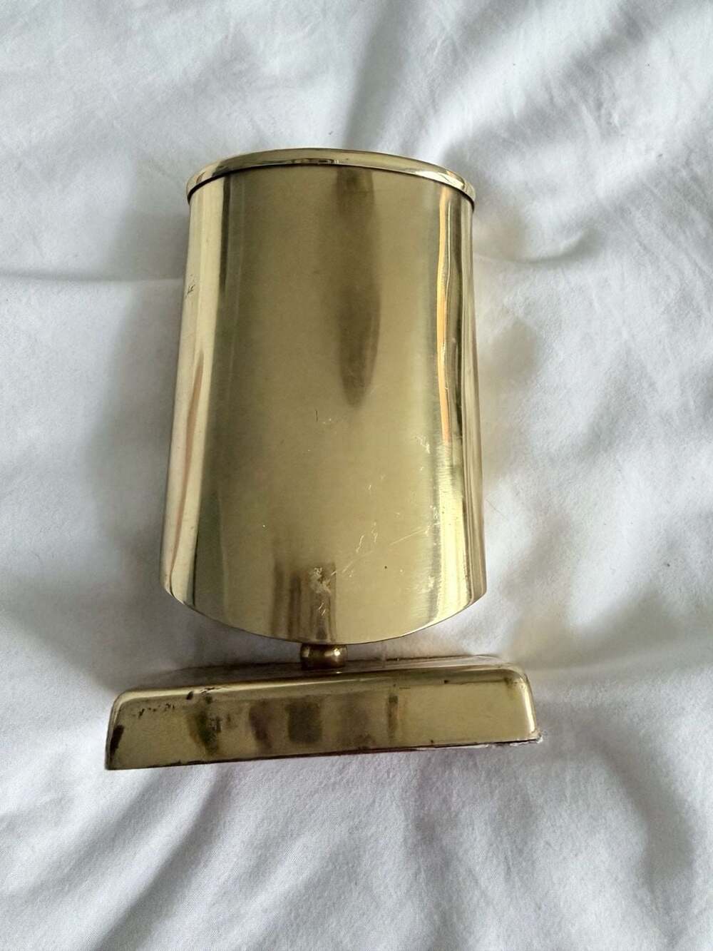 Vintage Brass Eyeglass Holder Desk Stand with Velvet Lining Made in Taiwan - Picture 4 of 9